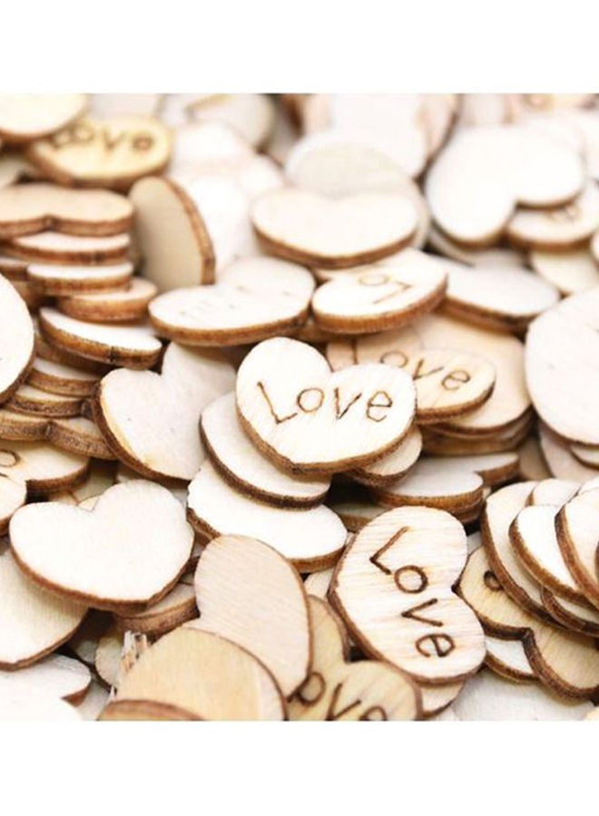 NIBEMINENT 100-Piece Mini Wooden Love Heart Wedding Table Scatter 15x12cm - Image 4