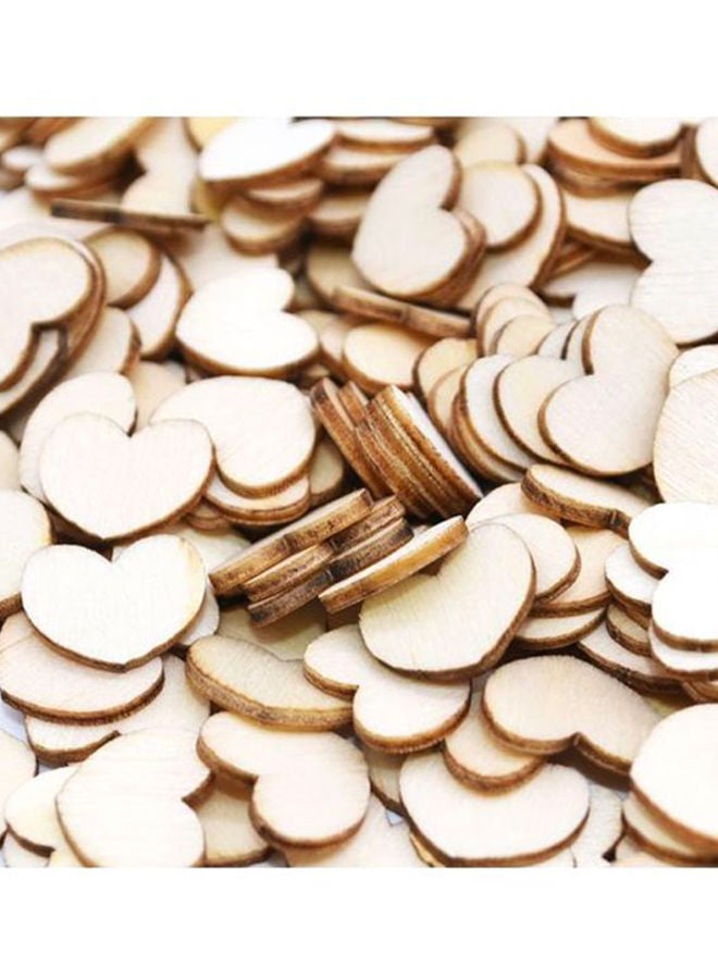 NIBEMINENT 100-Piece Mini Wooden Love Heart Wedding Table Scatter 15x12cm - Image 5