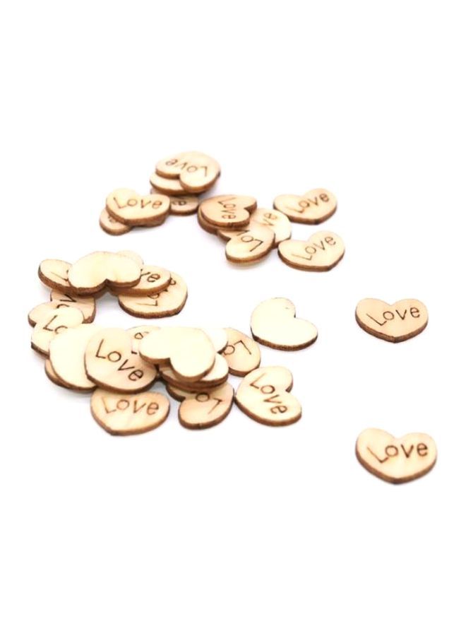 NIBEMINENT 100-Piece Mini Wooden Love Heart Wedding Table Scatter 15x12cm - Image 2