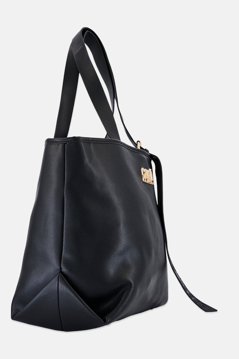 Cavalli Class Women Brand Logo Totes Bag, Black - Image 3