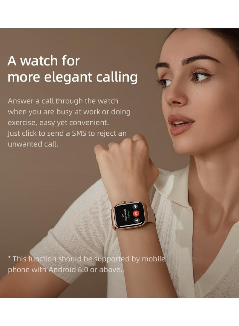 ميبرو ساعة ميبرو الذكية T2 (ذهبي فاتح) - شاشة Amoled مقاس 1.75 بوصة، مكالمات بلوتوث، عمر بطارية 10 أيام، مقاومة للماء 2ATM، تحديد المواقع GPS، 105 أوضاع رياضية، مراقبة معدل ضربات القلب، مراقبة النوم - Image 4