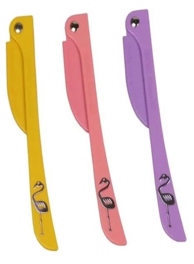 Feather 3-Piece Flamingos Facial Touch-up Platinum for women Razor multicolour - Image 2