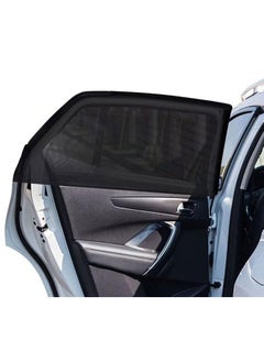Muyixin Car Window Shade Super Elastic 40" to 51" Sunshades for Baby Windshield Mesh Rear Side Kids Sunlight Protection, Double Venting Design, Universal Fit Most of Cars and SUV's (2 Pack)  - Image 1
