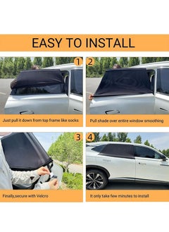 Muyixin Car Window Shade Super Elastic 40" to 51" Sunshades for Baby Windshield Mesh Rear Side Kids Sunlight Protection, Double Venting Design, Universal Fit Most of Cars and SUV's (2 Pack)  - Image 5