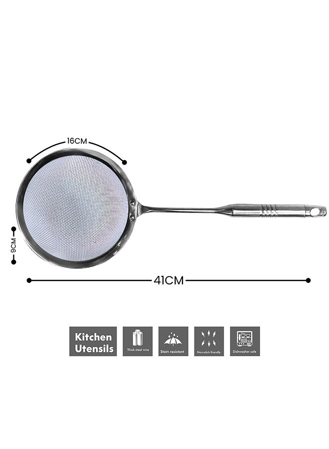 Feelings Stainless Steel Strainer 16cm | Fine Mesh Sieve for Kitchen | Multipurpose Food Strainer for Tea, Coffee, Rice, Pasta, Juice & Baking | Durable & Rust-Resistant  - Image 2