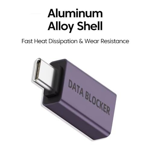 ETZIN Data Blocker USB Type-C to USB-A Adapter, Purple, Aluminum Alloy, 10W Power, Anti-Theft Security Protection for Charging, EPL-1525CC - Image 4