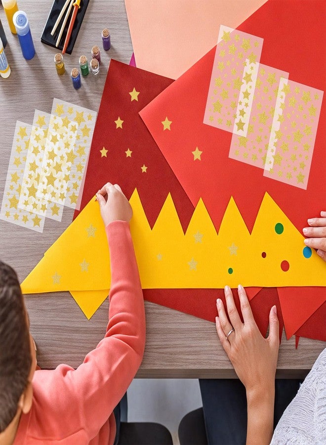 Elegaperma 8 Sheets Gold Star Stickers Small,Holographic Gold Star Stickers,5 Sizes Self-Adhesive Glitter Golden Stars Sticker for Kids Reward and School Classroom Teacher Students Supplies - Image 5
