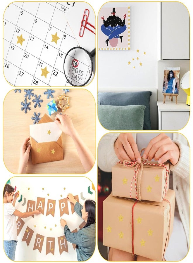 Elegaperma 8 Sheets Gold Star Stickers Small,Holographic Gold Star Stickers,5 Sizes Self-Adhesive Glitter Golden Stars Sticker for Kids Reward and School Classroom Teacher Students Supplies - Image 4