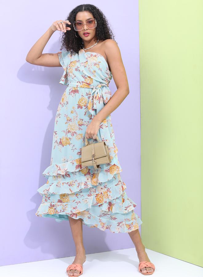 Tokyo Talkies Floral Ruffled Midi Dress  - Image 1