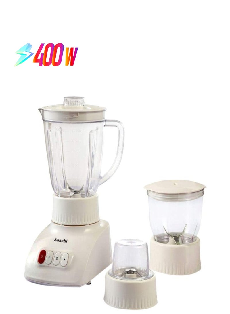 saachi 3 In 1 With Unbreakable Jar Countertop Juicer And Blender 400 W ‎NL-BL-4379 White 400 W ‎NL-BL-4379 White - Image 1