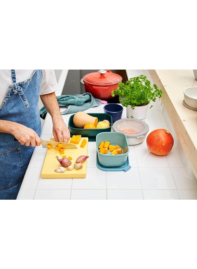 Mepal Cirqula Multi Bowl Rectangular 1500 ml Nordic Blue-Food Storage Box-Stackable-Dishwasher Safe - Image 5