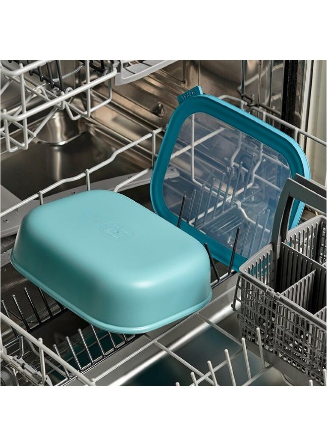 Mepal Cirqula Multi Bowl Rectangular 1500 ml Nordic Blue-Food Storage Box-Stackable-Dishwasher Safe - Image 3