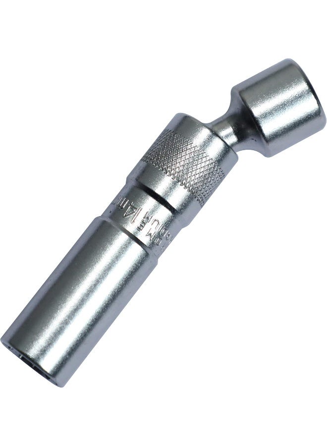 DPTOOL 14mm Magnetic Thin Walled Spark Plug Socket Universal Joint 3/8-Inch Drive 12 Point Swivel Socket Removal Tool - Image 1