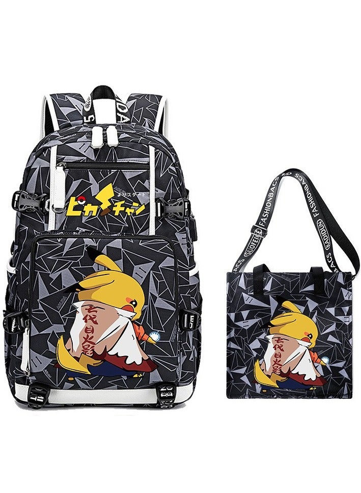 Pikachu Cartoon Peripheral Student Lightweight Large Capacity Backpack 47*14*30cm