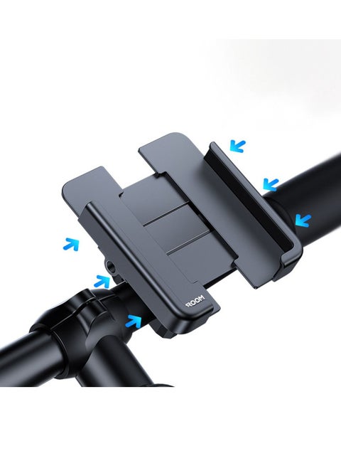 Bicycle Metal Mobile Phone Bracket, Strong Combined Force, Widened Arm Span, 360 Degree Free Rotation Without Dead Angle, Free Conversion Of Horizontal And Vertical Screen Bracket, Black