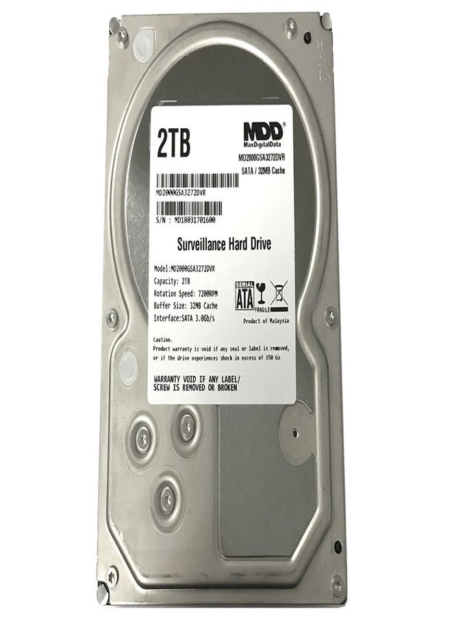 MDD MAXDIGITALDATA 2TB 32MB Cache 7200PM SATA 3.0Gb/s 3.5" Internal Surveillance CCTV DVR Hard Drive (MD2000GSA3272DVR) - w/2 Year Warranty - Image 2