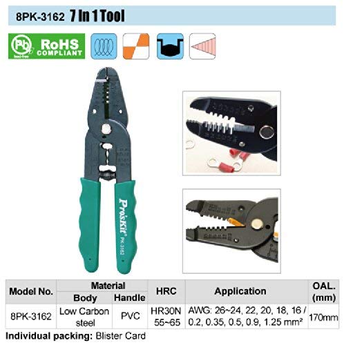 Proskit Proskit 8PK3162 Carbon Steel Stripping Combination Tool Green  - Image 2