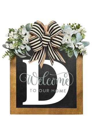 Welcome Sign Creative Bowknot Letter Wreath In Front Of The Door Outdoor Decoration Props For The Courtyard 35x40CM - pzsku/Z7F447E04AA90974F3308Z/45/_/1698726649/f707e860-1c14-49c0-bad4-239ed256aa71