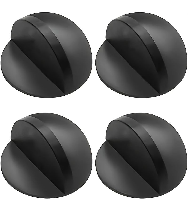 4pcs Black Self Adhesive Floor Door Stoppers Heavy Duty Non Slip Wedge for Wall and Glass Door Protection - Image 1
