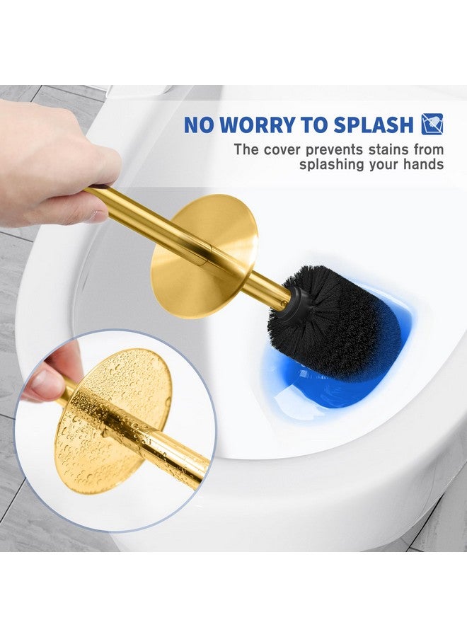 IXO Stainless Steel Toilet Brush, 2 Pack, Gold, Elegant, Durable, Includes Holder - Image 4