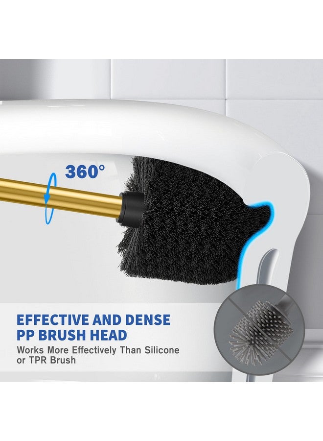 IXO Stainless Steel Toilet Brush, 2 Pack, Gold, Elegant, Durable, Includes Holder - Image 3