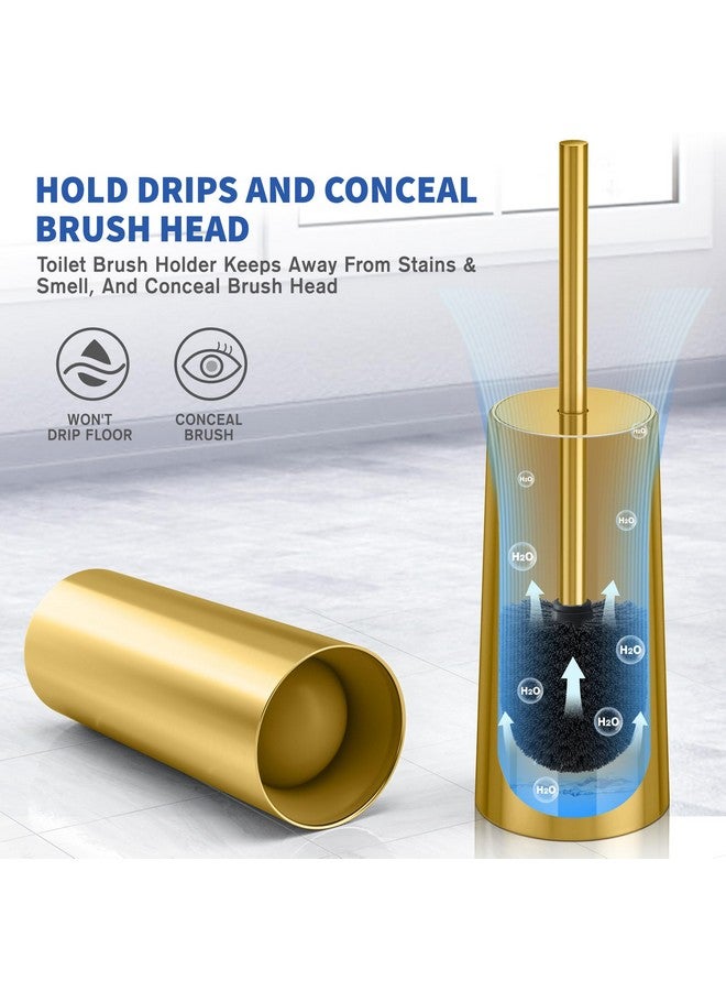 IXO Stainless Steel Toilet Brush, 2 Pack, Gold, Elegant, Durable, Includes Holder - Image 5