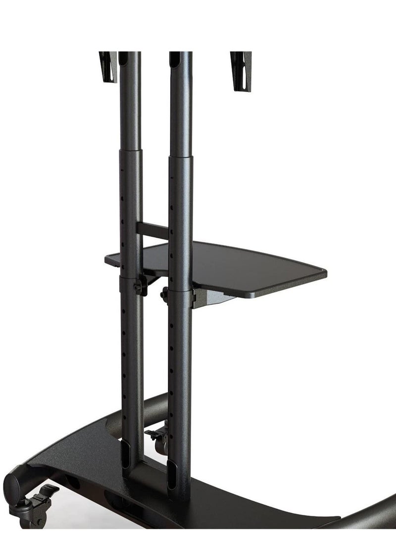 Mobile TV Stand With Lockable Wheels For 32-65 Inch TVs Black - Image 3