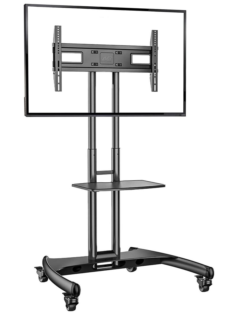 Mobile TV Stand With Lockable Wheels For 32-65 Inch TVs Black - Image 1