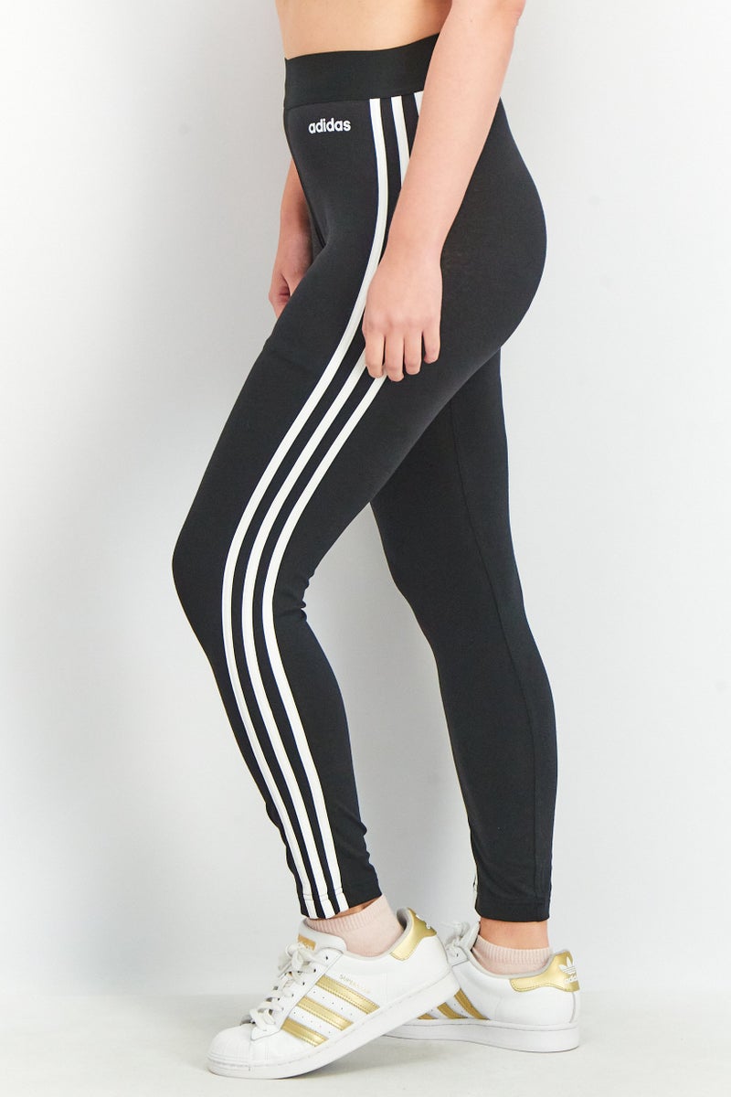 Adidas Women Sportswear Fit Training Essentials 3 Stripes Tights, Black - Image 4