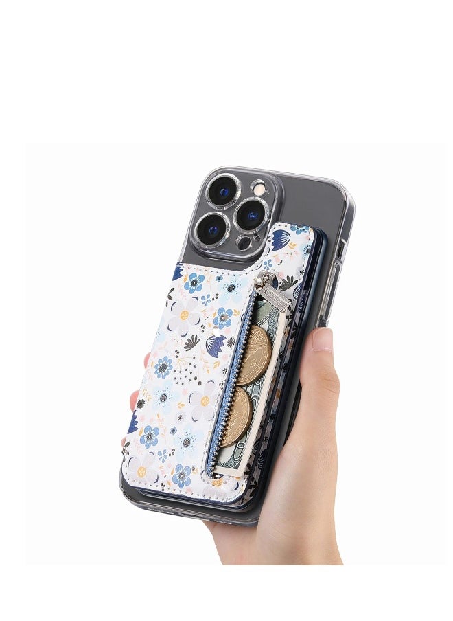 Generic - Stick on Wallet for Phone Case, Leather Phone Card Holder Adhesive Stick On Credit Card Pocket for Back of Phone Case, Compatible with iPhone, Samsung Galaxy Most Smartphones Blue - Image 1