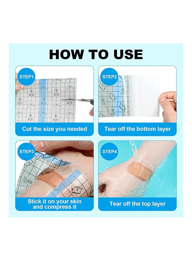 1 pcs Tattoo Aftercare Bandage, Transparent Film Dressing,PU Membrane Waterproof Sticker,Second Skin Healing Protective Bandages Stretch Antibacterial Wound Tape (2 m x 15 cm) - Image 2