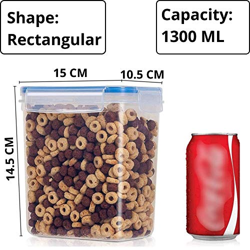 IMPREXO Air Tight Food Storage Containers Kitchen Containers For Storage Set Plastic Storage Box For Kitchen Airtight Containers Storage Jar Set For Kitchen Storage (Pack of 6, 1300 ML) - Image 2