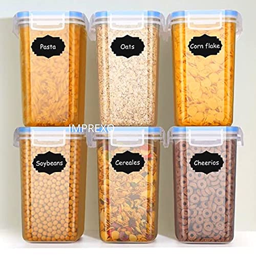 IMPREXO Air Tight Food Storage Containers Kitchen Containers For Storage Set Plastic Storage Box For Kitchen Airtight Containers Storage Jar Set For Kitchen Storage (Pack of 6, 1300 ML) - Image 5