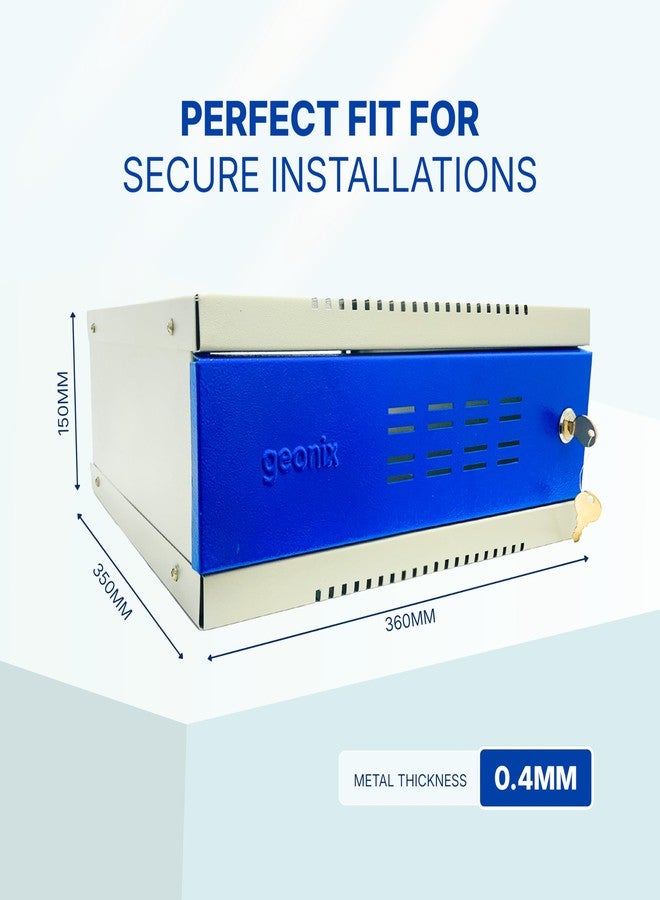 Geonix DVR Rack Mini 2 U| Wall Mount Network Server Rack | NVR Cabinet Box with Lock | 0.4 mm Metal Thickness - Image 2