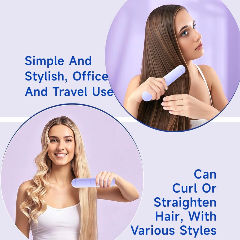 BOMIDI Cordless Hair Straightener Brush with Detachable for Easy Clean, 200M Negative Ions, 6-Speed Smart Temp Control and Type-C/Base Dual Charging, Travel-Friendly Styling Tool - Purple - Image 2