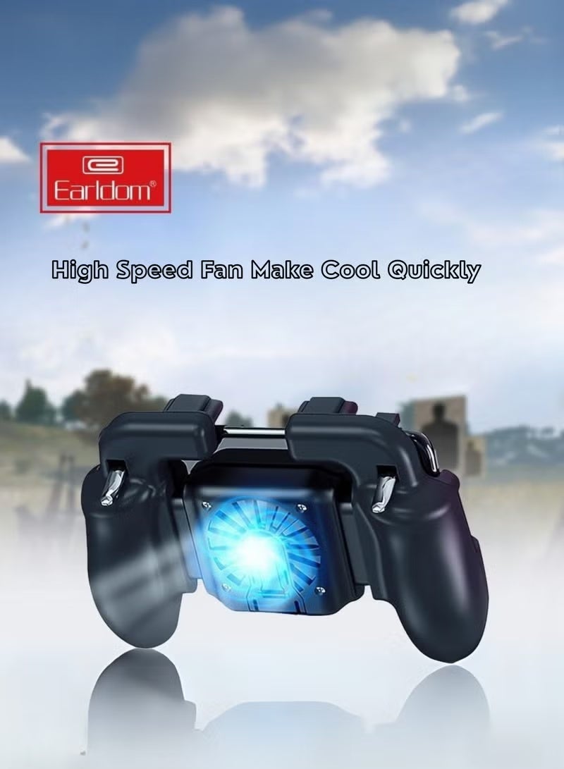 Earldom Mobile Game Controller with Cooling Fan, Phone Gaming Grip with Triggers & Joystick, Adjustable Gamepad for 4.7-7 Inch Android iOS Smartphones, Ergonomic Game Controller for FPS, Racing & Action Games - Image 3