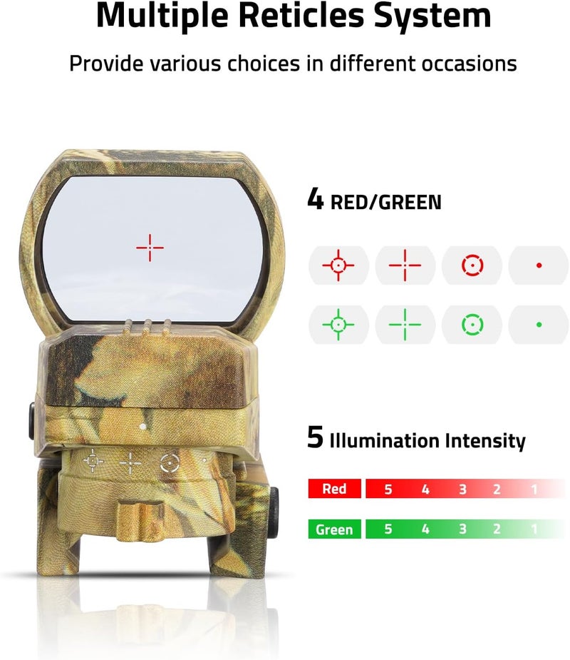 CVLIFE 1X22X33 Red Green Dot Gun Sight Scope Reflex Sight with 20mm Rail - Image 2
