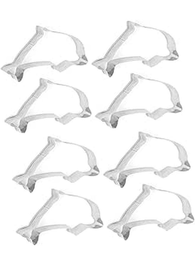 8 Pcs Dolphin Shape Cookie Cutters Stainless Steel Baking Molds Non Stick Easy Clean - Image 1