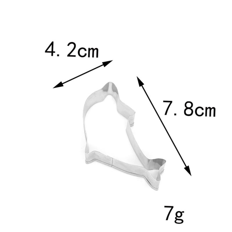 8 Pcs Dolphin Shape Cookie Cutters Stainless Steel Baking Molds Non Stick Easy Clean - Image 3