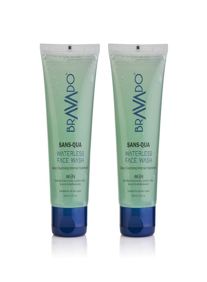 برافادو غسول الوجه براڤادو سانس-كوا بدون ماء 100 مل (عبوة من قطعتين) | منظف سريع وسهل الاستخدام | انتعاش فوري، تحكم في الزيوت | مناسب للسفر - Image 1
