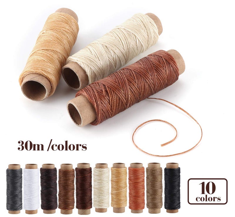 ilauke Leather Sewing Kit 31Pcs Waxed Thread Leather Stitching Kit with Sewing Awl Upholstery Repair Kit Working Tools&Supplies Hand Stitching for DIY Beginner, Shoes Repair Book Binding - Image 2