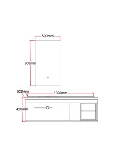 Milano Luxury And Modular Alys Vanity  Led Mirror Touch Switch With  Large Storage Drawer And Ceramic Under Counter Bowl 1300*520*420Mm (2Ctns/Set) - Made In China - pzsku/Z7F44EFB240C684DF0DBDZ/45/_/1725428775/5096d4f5-d971-4c6e-9163-fe6637acf134