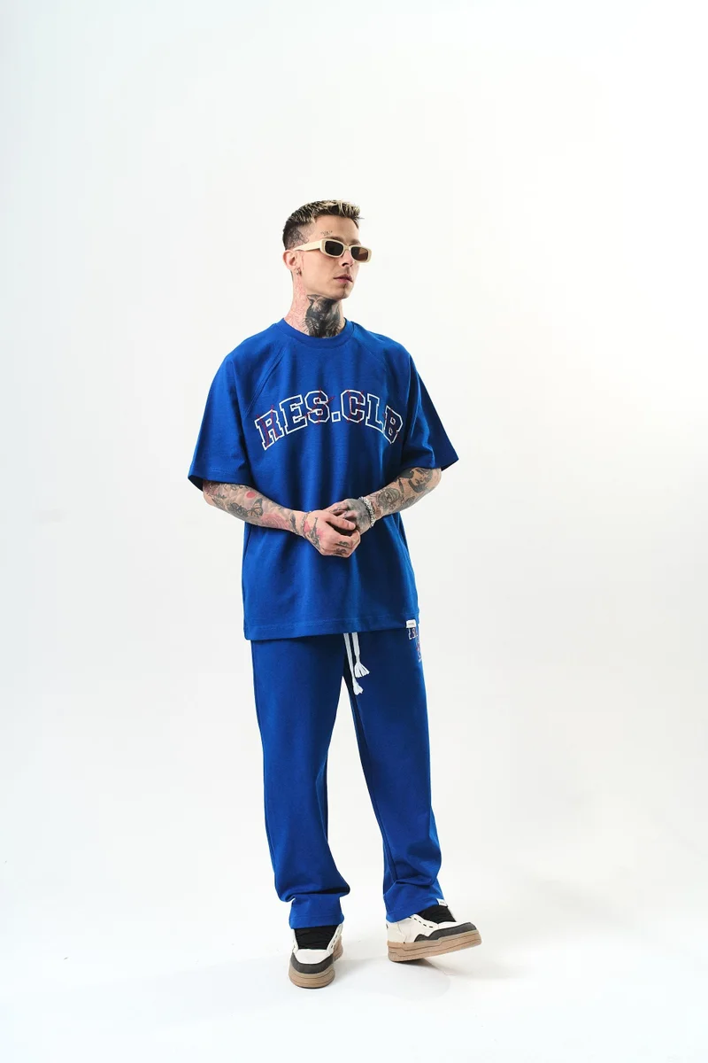 RESPIRE Men's Res Clb Text Oversize Tracksuit, Royal Blue (Saks)