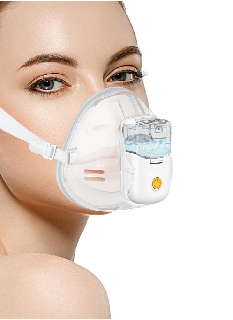 Ultrasonic Mini Portable Rechargeable Nebulizer For Kids & Adults, 400mAh Battery, Ultra Quiet, Oral & Nasal Care Nebulizer for Breathing Problems - White