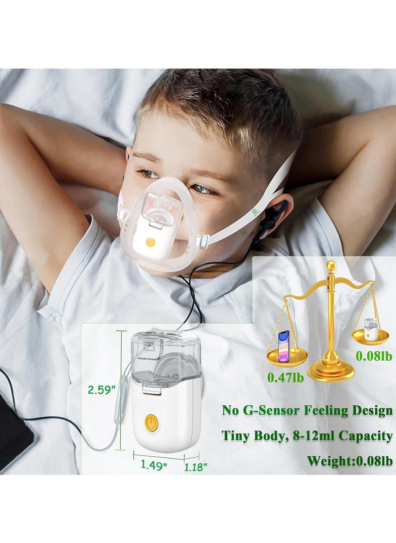 Ultrasonic Mini Portable Rechargeable Nebulizer For Kids & Adults, 400mAh Battery, Ultra Quiet, Oral & Nasal Care Nebulizer for Breathing Problems - White