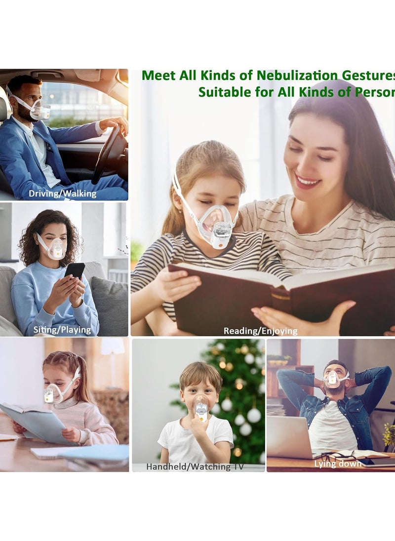 Ultrasonic Mini Portable Rechargeable Nebulizer For Kids & Adults, 400mAh Battery, Ultra Quiet, Oral & Nasal Care Nebulizer for Breathing Problems - White