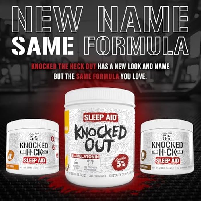 5% Nutrition Rich Piana Knocked Out Natural Sleep Aid | Post-Workout Recovery & Deep Sleep Supplement | GABA, Melatonin, Chamomile, Tyrosine, 5-HTP, & More | 7.2 oz, 30 Servings (Apple Cider) - Image 2