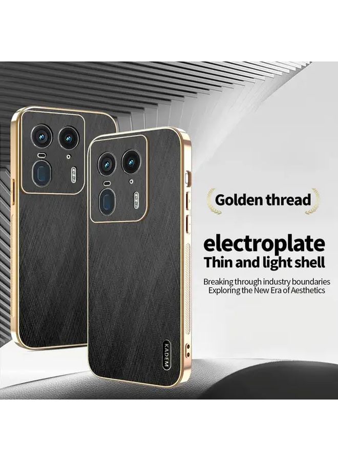 Golden Electroplated Silk Pattern Soft Shell Case For Moto Edge 40 Neo - Image 5