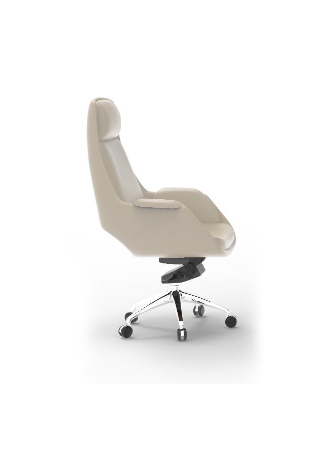 BOSQ Ergonomic Living Ace High Back Leather Executive Chair Beige  - Image 2