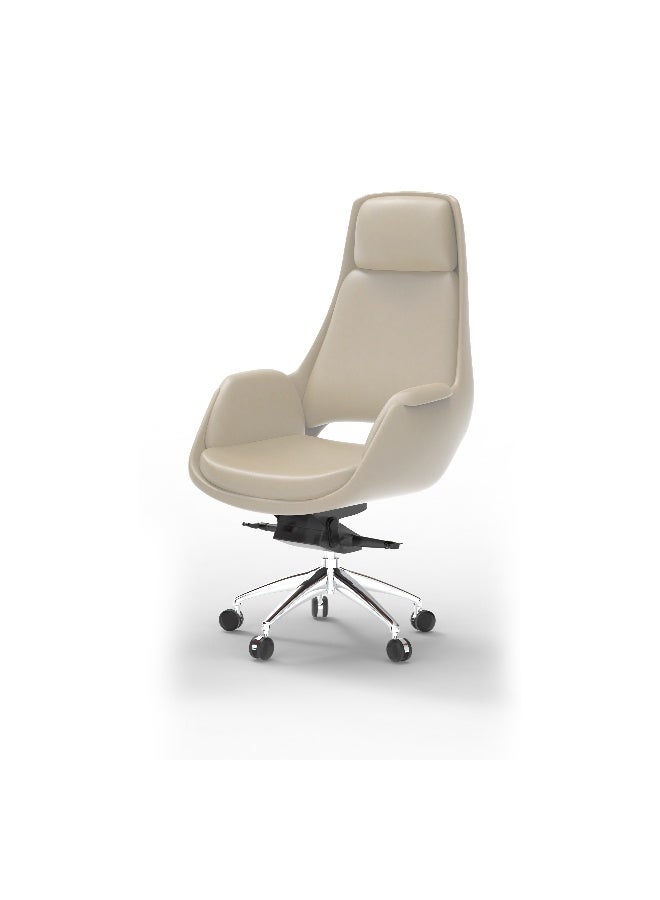 BOSQ Ergonomic Living Ace High Back Leather Executive Chair Beige  - Image 4